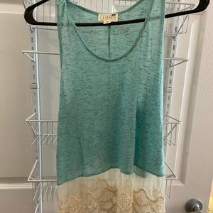 Blue lace tank top